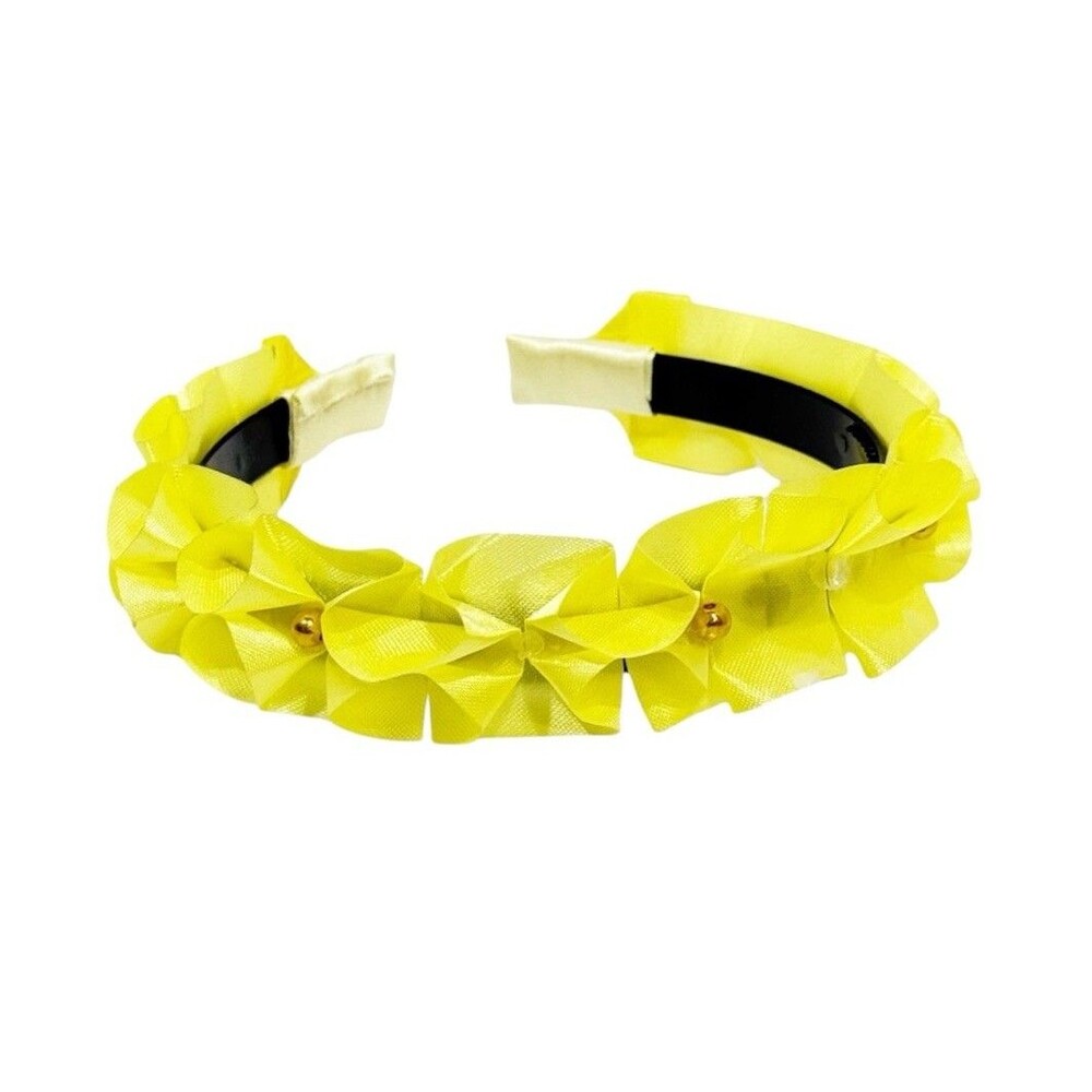 New Headband Yellow with decorative flowers for girls